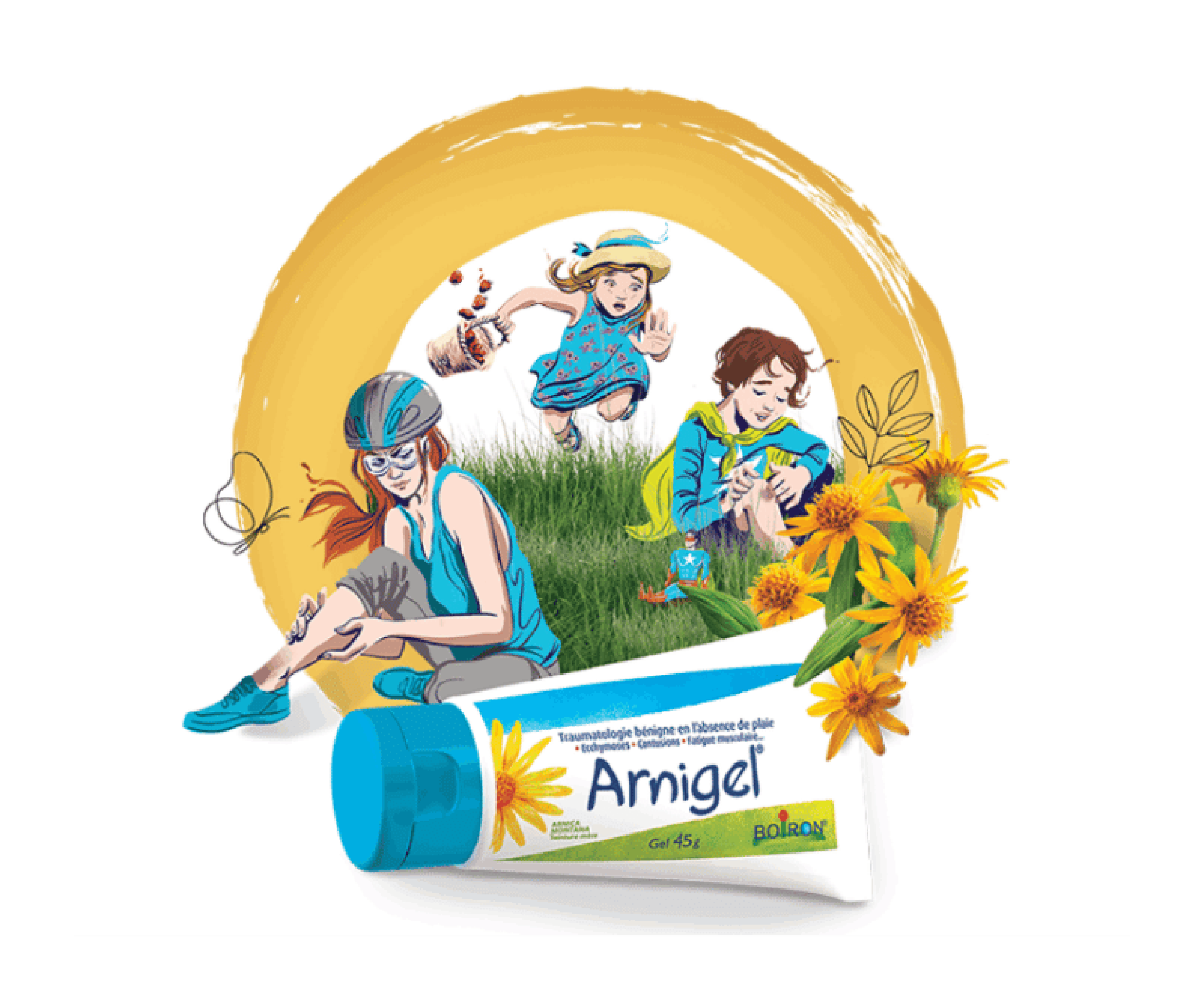 Arnigel, femme et enfants bleus et contusions 